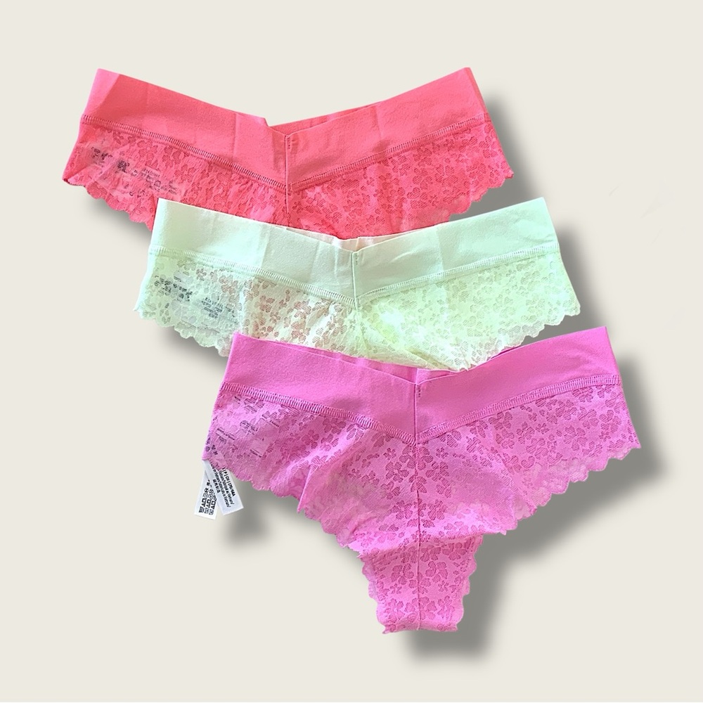 Victoria’s Secret 3pk Thong Panty Lot Small New